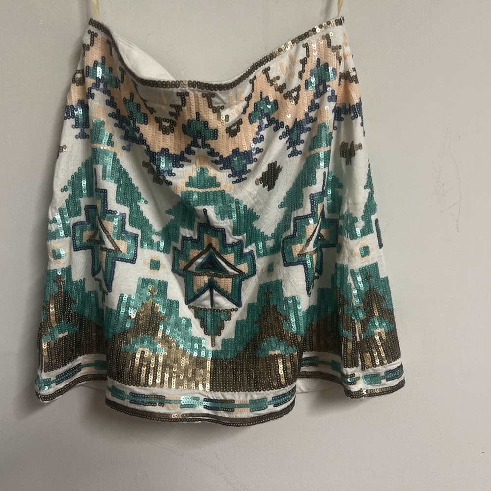 White Bedazzled Mini Skirt - Picture 2 of 5